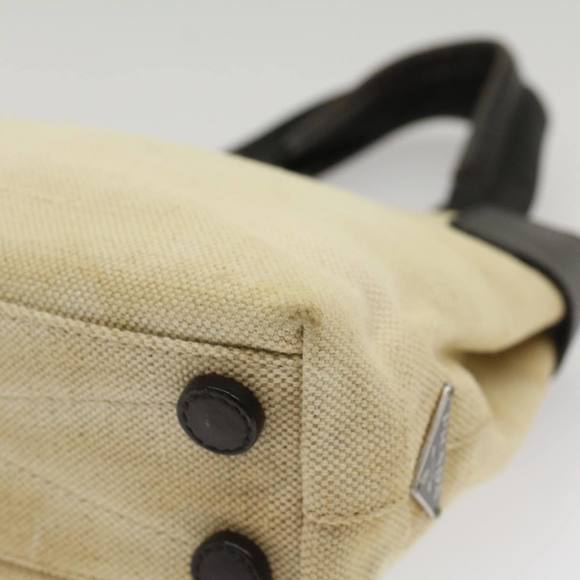 PRADA Hand Bag Canvas Beige Auth cl705 - Picture 10 of 16